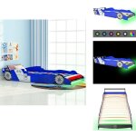 Lit voiture de course pour enfants avec led 90 x 200 cm bleu - lit enfant - lit bébé - lit voiture de ... Lit voiture de course pour enfants avec led 90 x 200 cm bleu - lit enfant - lit bébé - lit voiture de ...