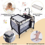 Lit de voyage pliant 3 en 1 avec matelas, jouet suspendu, bo�te � musique color�e