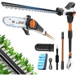 Lagueur sur perche et taille haie sans fil 2 - en - 1, lame de 47 cm, batterie 2, 0 ah, t�te inclinable ...