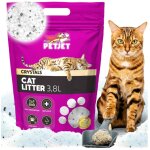 Liti�re absorbante en silicone pour chat petjet, non agglom�rante et efficace.