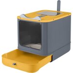 Liti�re pour chat grande taille avec plateau coulissant anti - fuite ? bac ferm� entr�e avant / sortie ...