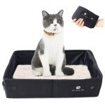 Litire pliable pour chat pour voyage, portatif bote  litire - doux, durable et etanche pour l'intrieur, ...