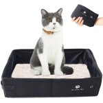 Litire pliable pour chat pour voyage, portatif bote  litire - doux, durable et etanche pour l'intrieur, ...