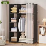 Kit dressing - kit dressing de rangement 160x103x42 cm en noir penderie garde - robe Kit dressing - kit dressing de rangement 160x103x42 cm en noir penderie garde - robe