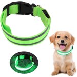 Liuer collier lumineux chien, rechargeable, taille r�glable pour petits, moyens, gros chiens, vert