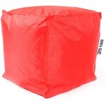 Livedeco - pouf cube int�rieur, d�houssable, salon, chambre, rouge big52