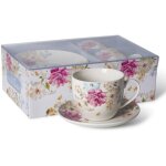 Livello lot de 2 tasses en porcelaine avec soucoupes 250 ml / 14 cm fleurs