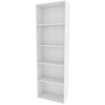 Vicco - bibliothque bob, blanc, 60 x 190 cm avec 5 compartiments