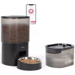 Livoo - distributeur de croquettes automatique 5w noir + fontaine � eau pet107