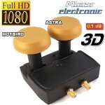 Lnb monobloc twin - micro gold - double t�te - 2 sorties - 0, 1 db - full hd