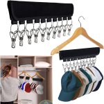 1 lot de 10 supports de casquette de baseball, organisateur de chapeau pour placard, cintres pliables ...