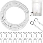 10m cable rideau, cable pour rideaux, blanc fil de rideau avec 25 pièces boulons à oeil 25 pièces crochets ... 10m cable rideau, cable pour rideaux, blanc fil de rideau avec 25 pièces boulons à oeil 25 pièces crochets ...