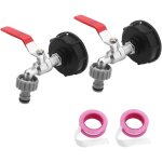 Lot de 2 adaptateurs de rservoir ibc s60 x 6 ibc - valve de rechange pour raccord de tuyau 1 / 2' - ...