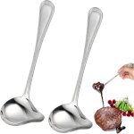 2 pices cuillre  sauce, louche  sauce avec bec verseur, 20, 5cm louche  sauce en acier inoxydable, ...