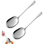 2 pièces cuillères de service en acier inoxydable, grandes cuillère de service, cuillères de table à ... 2 pièces cuillères de service en acier inoxydable, grandes cuillère de service, cuillères de table à ...