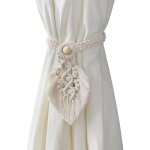 Lot de 2 supports de cravates de rideau bohme, fabriqus  la main, en corde de coton tisses  la main, ...