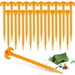 20 pcs piquets de tente en plastique, de 20 cm sardines plastique avec crochet clous de fixation sol ...