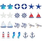 Lntyq lot de 24 pendentifs maritimes, dcoration nautique, kit de dcoration maritime, toile de mer, ...