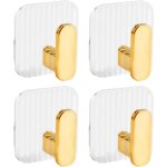 4 pices dor crochet adhesif mural, patere salle de bain, accroche torchon cuisine, crochet porte, crochet ...