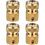 4 pi�ce raccords rapide tuyau d'arrosage en laiton, rapide raccord connecteurs pour tuyau d'arrosage ...
