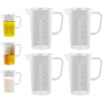 4 pices verres doseurs en plastique avec poigne, 100ml verre doseur cuisine verres doseurs transparent ...