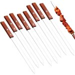 Lntyq 8 pices pique a brochette pour barbecue, pic brochette inox, rutilisable accessoire barbecue, ...