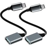 Adaptateur usb c vers usb 3. 0 [lot de 2] cble otg usb type c mle vers usb a femelle, compatible avec ...