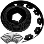 Bordure de jardin flexible, 5cm hauteur 5m longueur kit de bordure jardin exterieur avec 15 piquets de ...