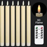 Bougies coniques ivoires sans flamme vacillante avec tlcommande  10 touches, bougies de fentre  ...