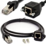 Cble d'extension ethernet rj45 - cat 5e / 5 cat 6 - mle vers femelle - blind  vis - montage sur panneau ...