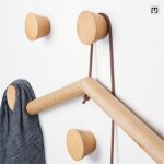 Crochet mural bois porte manteau rond, patère bois 5 pièces naturel crochet à manteau vintage décoratif ... Crochet mural bois porte manteau rond, patère bois 5 pièces naturel crochet à manteau vintage décoratif ...