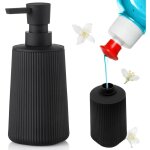 Lntyq distributeur gel douche distributeur savon noir, flacon pompe vide vintage mat distributeur de ...