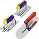 Ensemble d'outils pour bton, truelle de piscine en acier inoxydable, bordureuse et rainureuse pour bton, ...