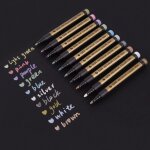 Feutres marqueurs mtallique, marqueur mtallique 10 couleur mtallis pour bullet journal, album photo, ...
