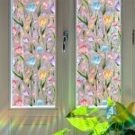 Film de vitrail film de fenêtre arc - en - ciel de motif floral statique film de fenêtre de fenêtre décorative ... Film de vitrail film de fenêtre arc - en - ciel de motif floral statique film de fenêtre de fenêtre décorative ...