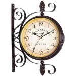 Lntyq - horloge murale double face style rtro antique horloge murale de gare avec design en fer forg, ...