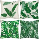 Housse de coussin g�om�trie plante tropicale taie d'oreiller pour canap� maison salon chambre d�coration ...