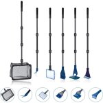 Kit de nettoyage d'aquarium 6 en 1 avec puisette, puisette, rteau  gravier, pince  plantes, raclette, ...