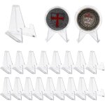 Mini presentoir chevalet acrylique support monnaie de collection - lot de 20 pieces - en plastique transparent ...