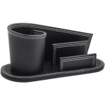 Pot  crayons en pu cuir organiseur de bureau multifonctionnel porte stylo botes de rangement stockage ...