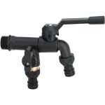 Lntyq - robinet de tuyau d'arrosage, robinet en laiton noir, double sortie pour jardin, cour (double ... Lntyq - robinet de tuyau d'arrosage, robinet en laiton noir, double sortie pour jardin, cour (double ...