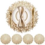 Lntyq set de table rond lot de 4 set de table lavable 38cm dessous de table pour l'isolation thermique ...