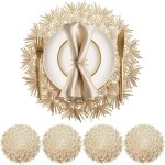 Lntyq set de table rond lot de 4 set de table lavable 38cm dessous de table pour l'isolation thermique ...