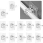 Support de tringle  rideau, lot de 12 support rideau sans percage crochets, support tringle rideaux, ...