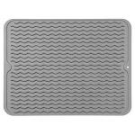 Lntyq tapis egouttoir vaisselle silicone, 40 cm x 30 cm tapis absorbant vaisselle cuisine, tapis de sechage ...