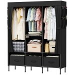 Loefme armoire de rangement en tissu penderie - toile de garde - robe portable - avec barre de suspension ...