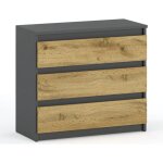 Loft - commode avec tiroirs meuble tv 80cm 3s chêne gris wotan meubles de salon Loft - commode avec tiroirs meuble tv 80cm 3s chêne gris wotan meubles de salon