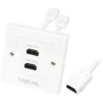 Bloc 2 prises murales encastrables - hdmi - blanc Bloc 2 prises murales encastrables - hdmi - blanc