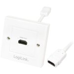 Bloc prise murale encastrable - hdmi hi - speed - blanc - contact or