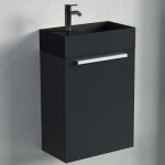 Lomazoo meuble de salle de bain noir mat - vasque noire - 40 x 22